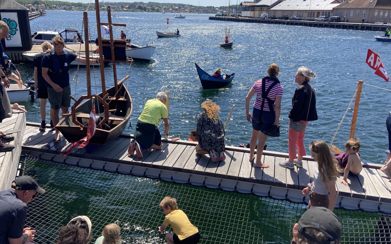 Jolleregatte Og Børn På Broer