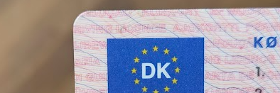 Hjørne af dansk kørekort