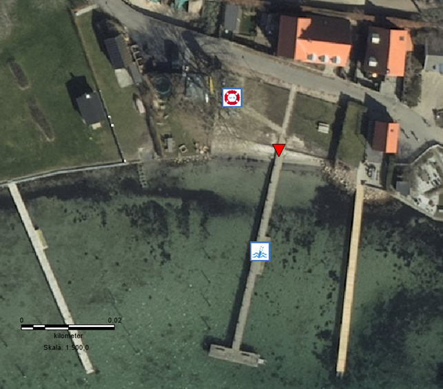 Her ser du en oversigt over de forskellige steder ved stranden.