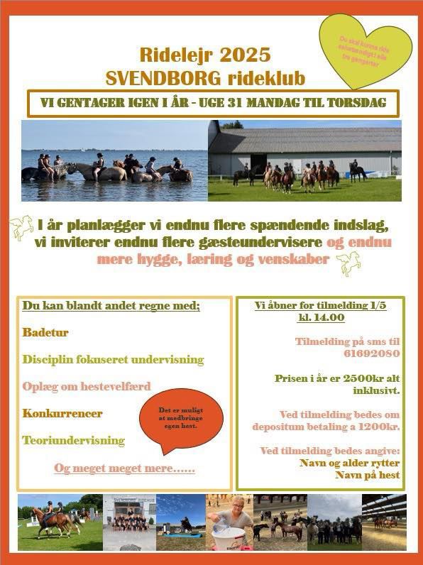 Flyer om ridelejr 2025