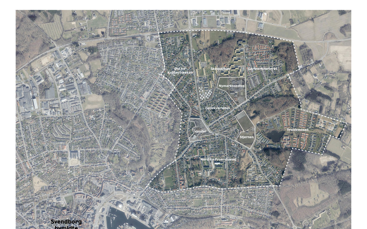 Kort over området Svendborg Nordøst