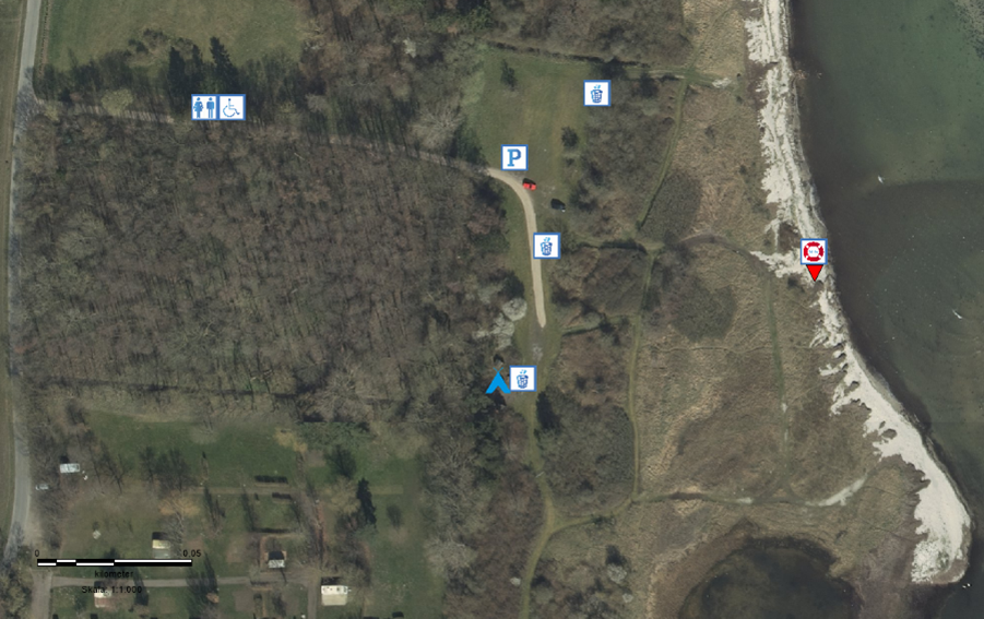 Her ser du et billede af, hvor de forskellige ting er.